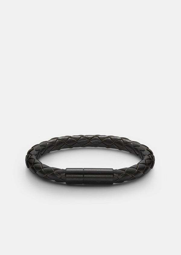 Leather Bracelet - Titanium Black / Dark Brown