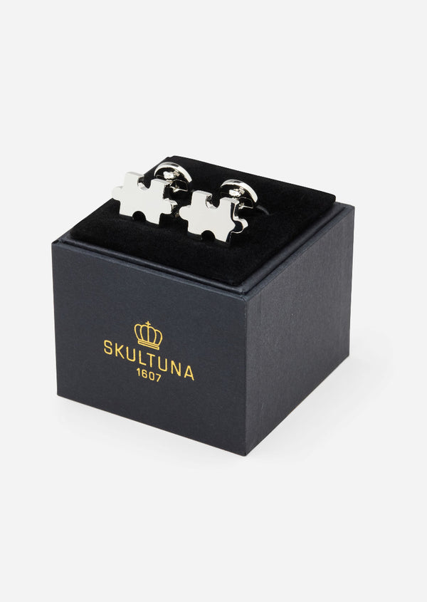 Project Playground Puzzle Manschettknappar - Silver Plated