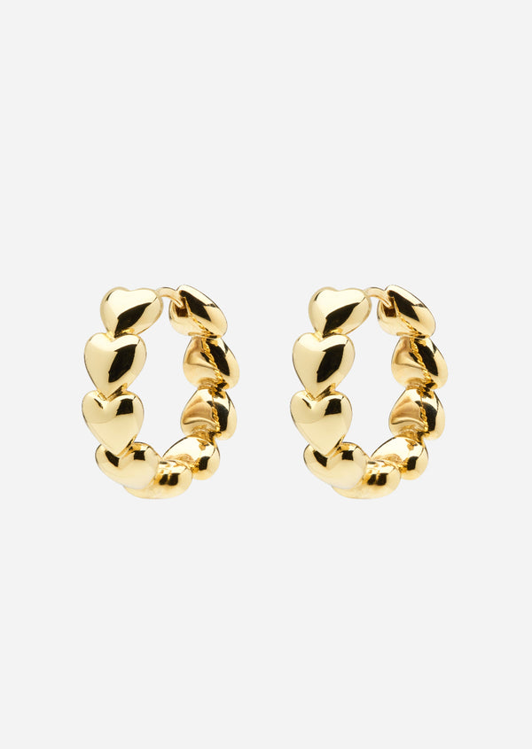 Mile Coeurs Hoops - Gold Vermeil