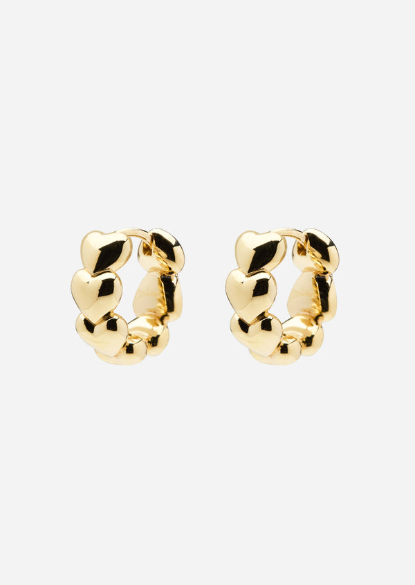 Mille Coeurs Petit Hoops - Gold Vermeil