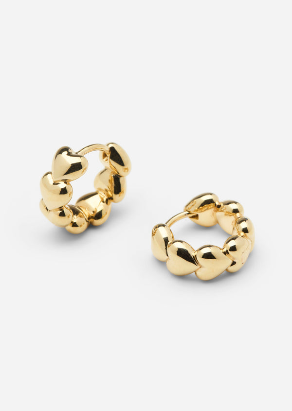 Mille Coeurs Petit Hoops - Gold Vermeil