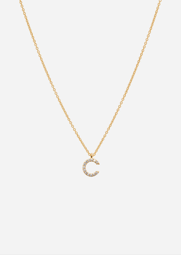 Pavé Letter - Gold Vermeil - C