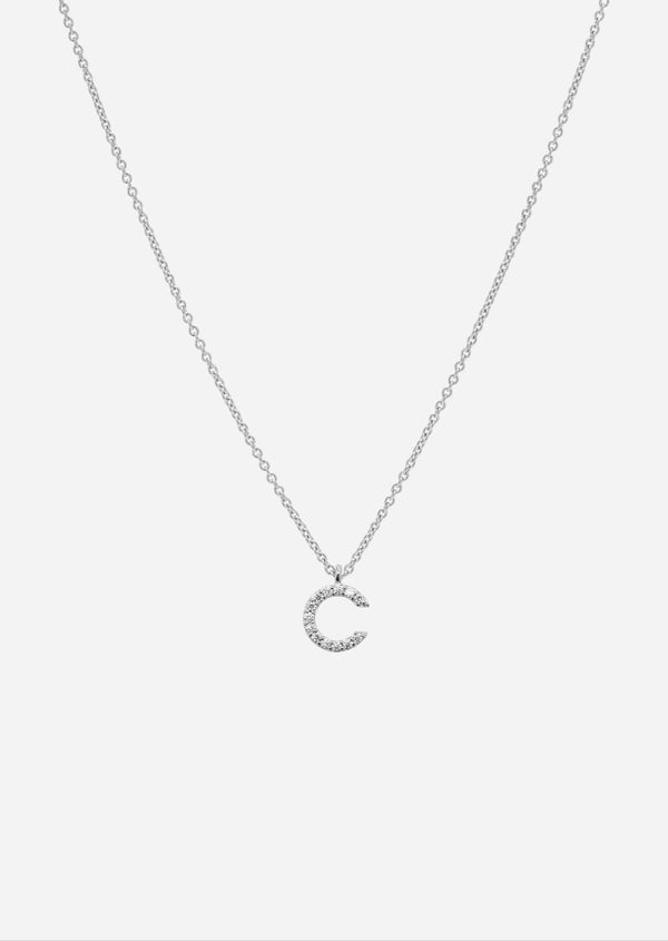 Pavé Letter - Sterling Silver - C