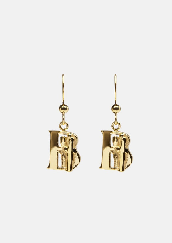 Moomin Alphabet Earring - Gold Plated - B