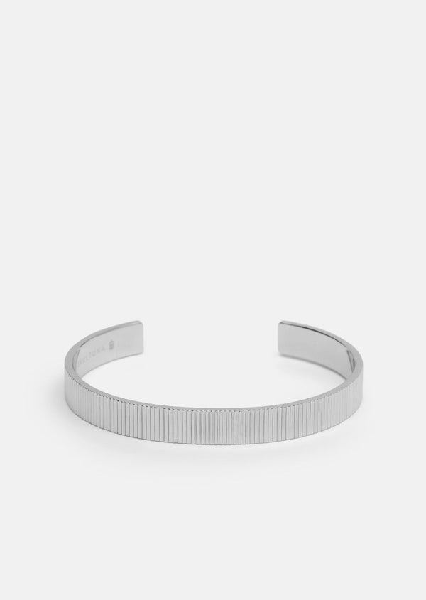Ribbed Cuff - Silver Plated