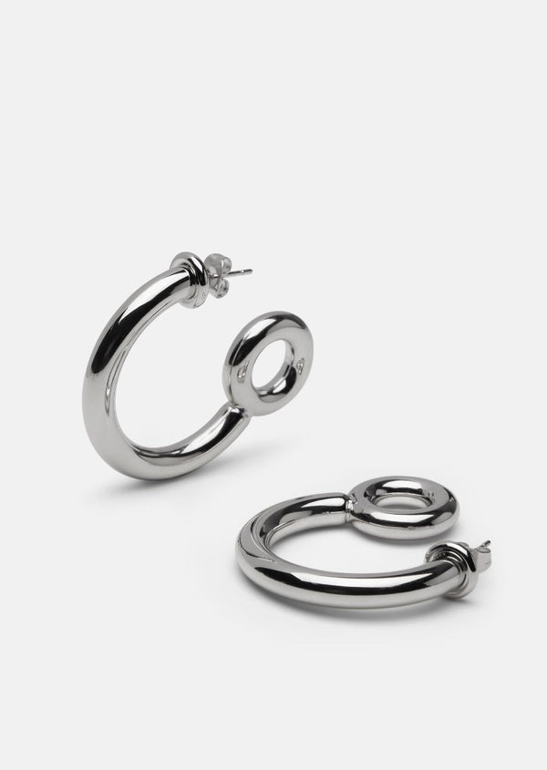 Lara Bohinc x Skultuna – Together Hoop Earring no.2 - Silver Plated