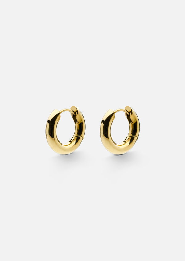 Simplicity Plain Hoop Earrings - Gold Plated - Small