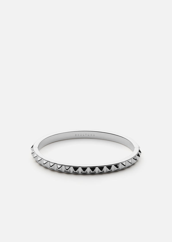 Rivets Bangle - Silver Plated
