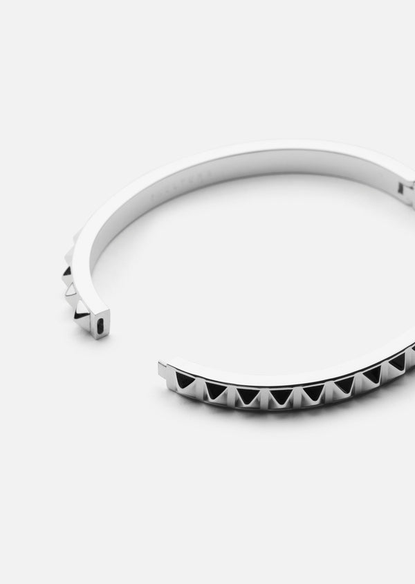 Rivets Bangle - Silver Plated