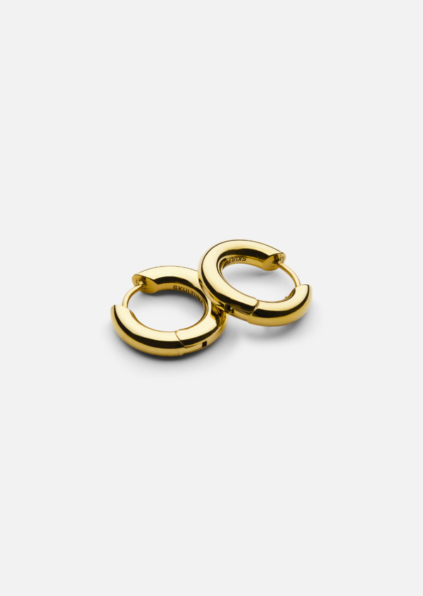 Simplicity Plain Hoop Earrings - Gold Plated - Medium