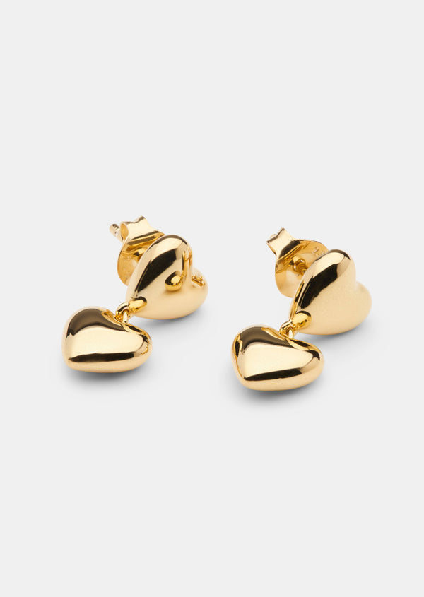 Petit Heart Series - Gold Vermeil - Drop Earrings