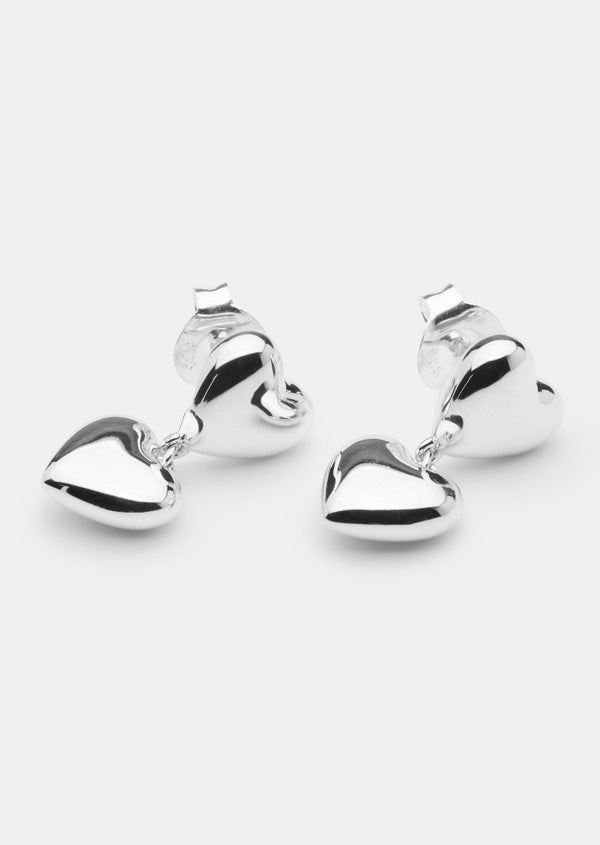 Petit Heart Series – Sterling Silver - Drop Earrings