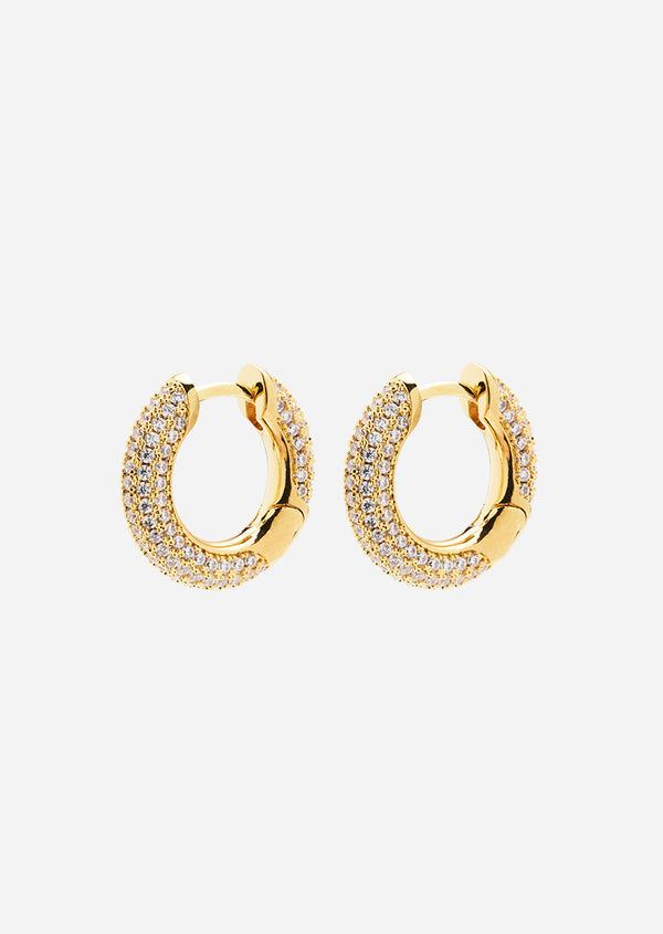 Simplicity Pavé Hoop Earrings - Gold Plated - Small