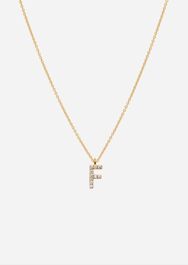 Pavé Letter - Gold Vermeil - F