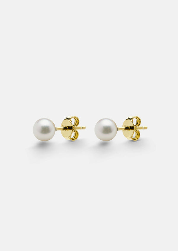 Perle Libre Petit Studs - Gold Vermeil
