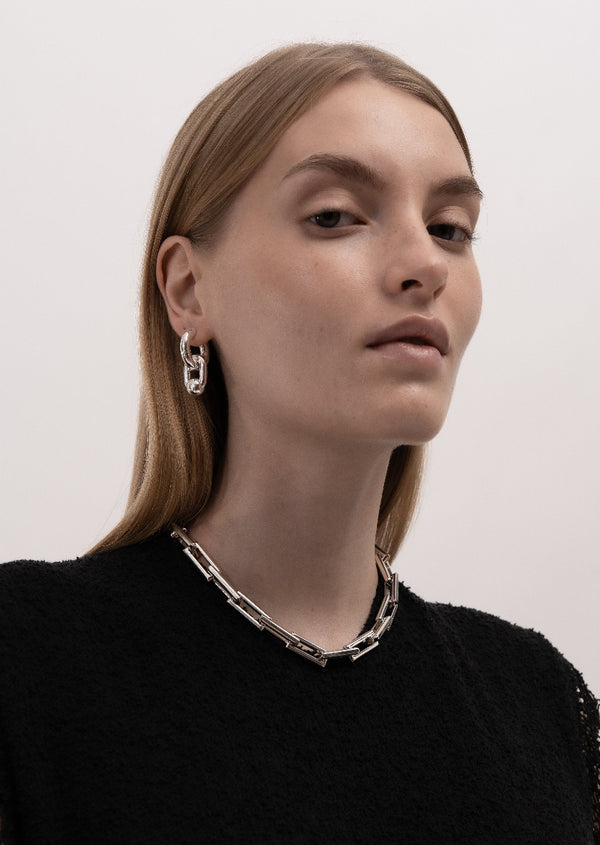 Hoop Earrings - Bouclé - Silver Plated