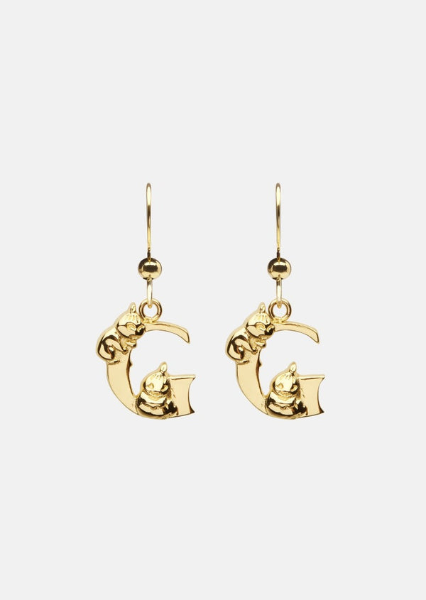 Moomin Alphabet Earring - Gold Plated - G