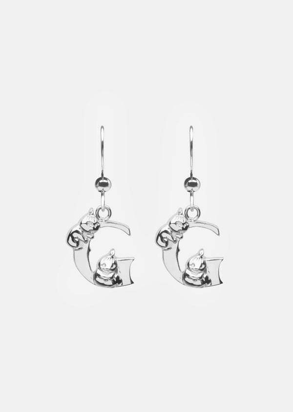 Moomin Alphabet Earring - Silver Plated - G