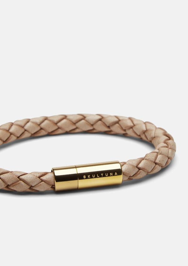 Leather Bracelet - Gold Plated / Natural
