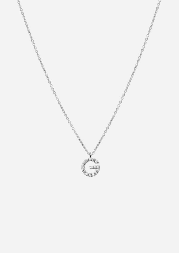 Pavé Letter - Sterling Silver - G