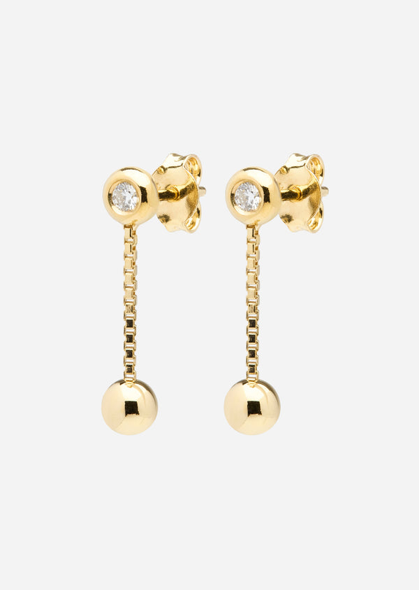 Météorite Diamond Earrings - Gold Vermeil