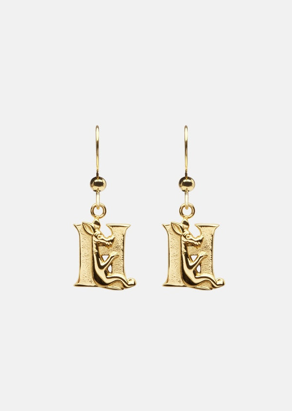 Moomin Alphabet Earring - Gold Plated - H