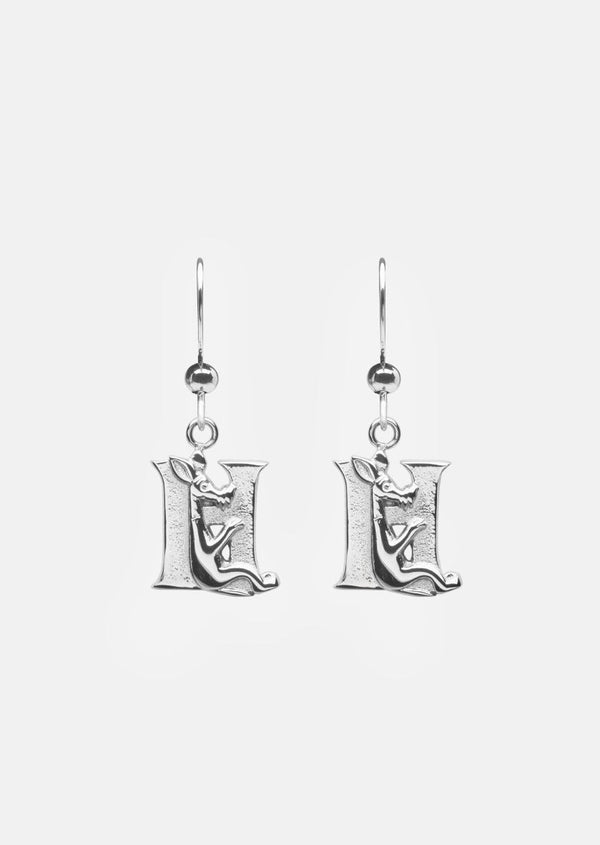 Moomin Alphabet Earring - Silver Plated - H