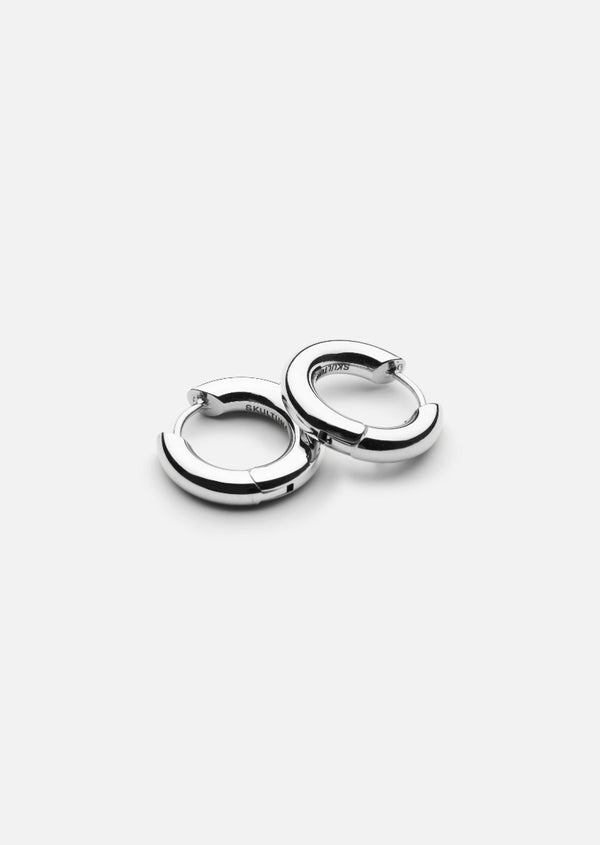 Simplicity Plain Hoop Earrings - Silver Plated - Small