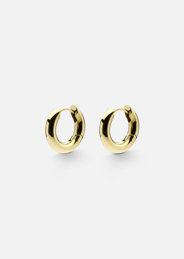 Simplicity Plain Hoop Earrings - Gold Plated - Small
