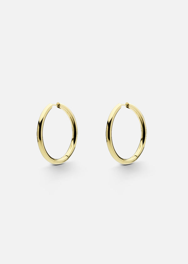 Simplicity Plain Hoop Earrings - Gold Plated - XL