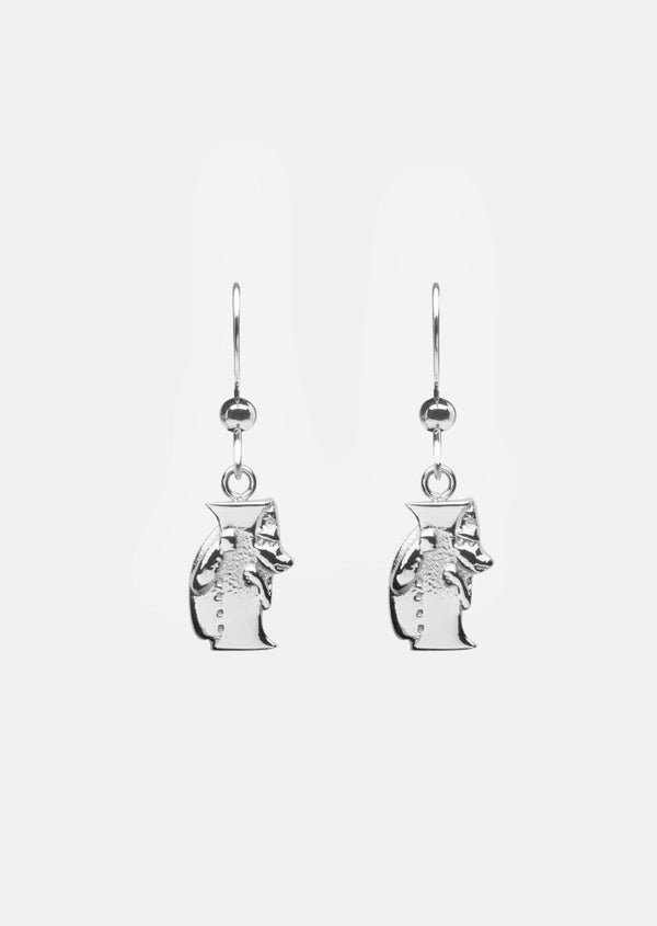 Moomin Alphabet Earring - Silver Plated - I
