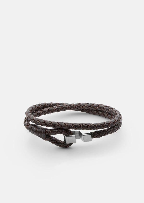 Hook Leather Bracelet - Dark Brown