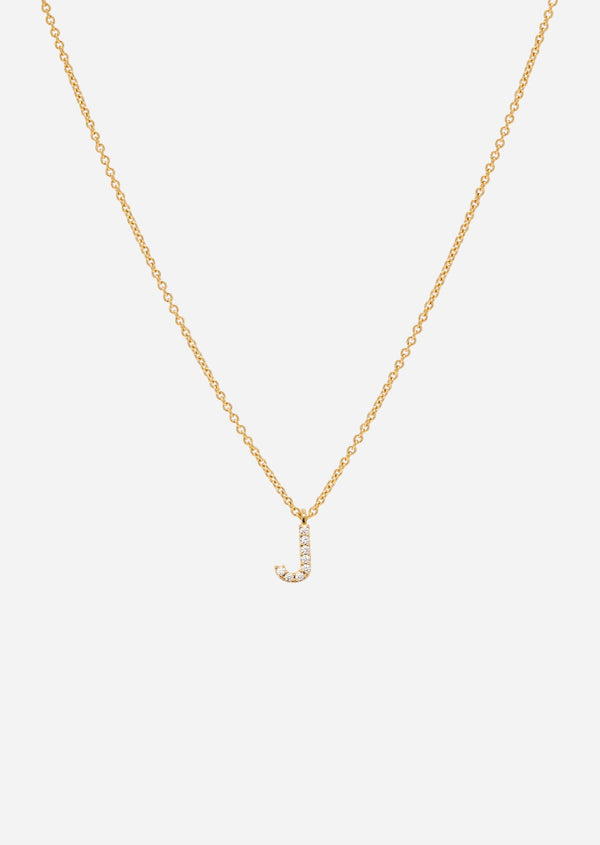 Pavé Letter - Gold Vermeil - J