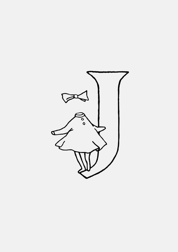 Moomin Alphabet Earring - Gold Plated - J