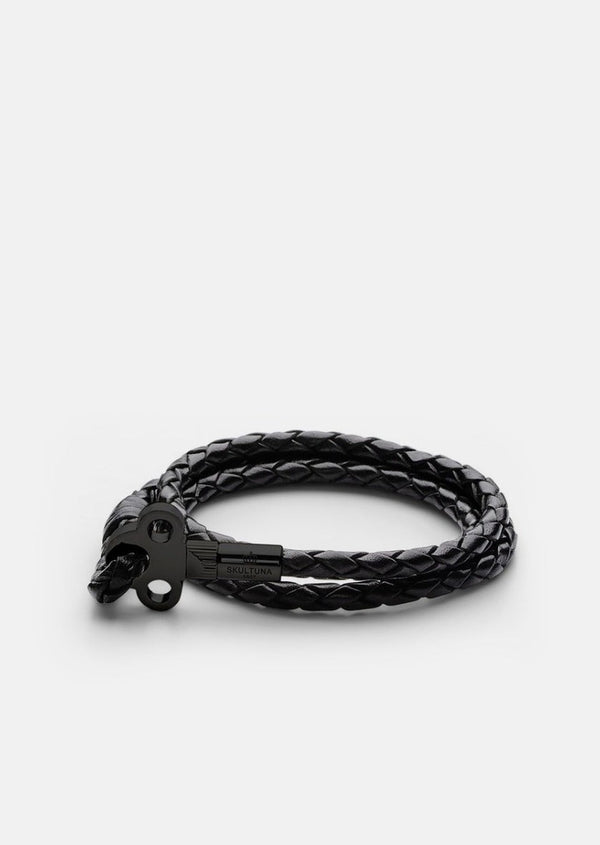 Key Leather Bracelet - Titanium Black / Black