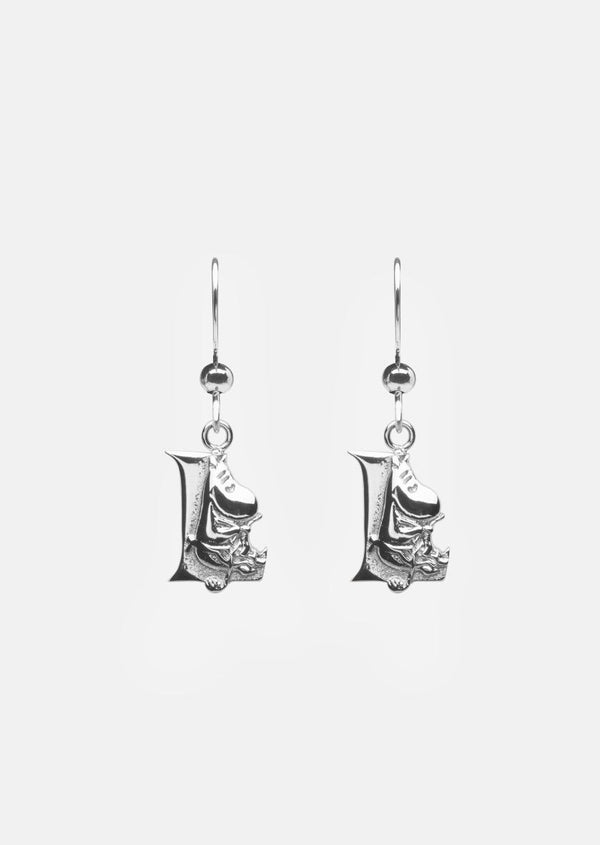 Moomin Alphabet Earring - Silver Plated - L