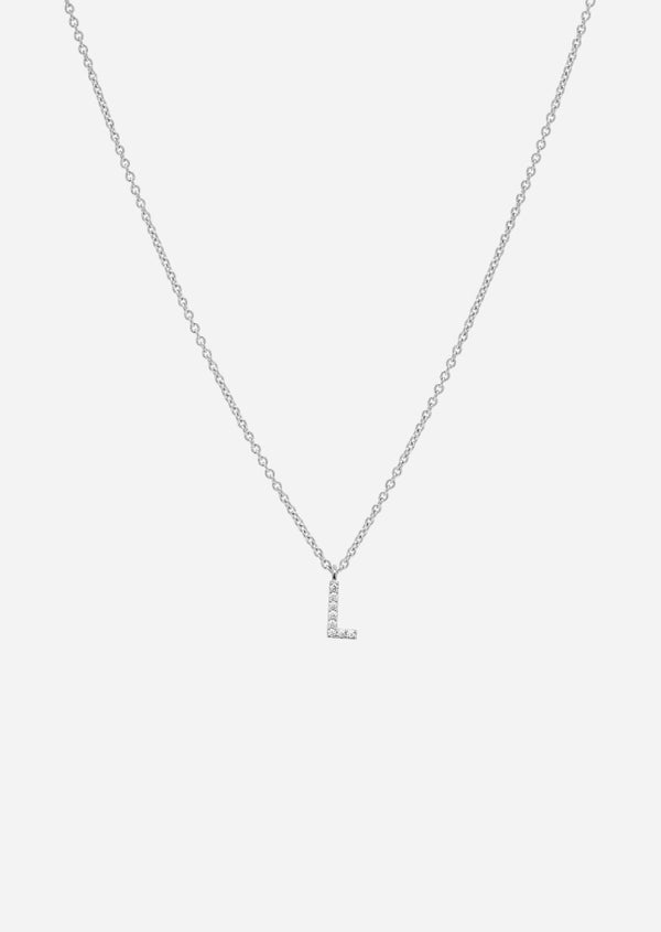 Pavé Letter - Sterling Silver - L