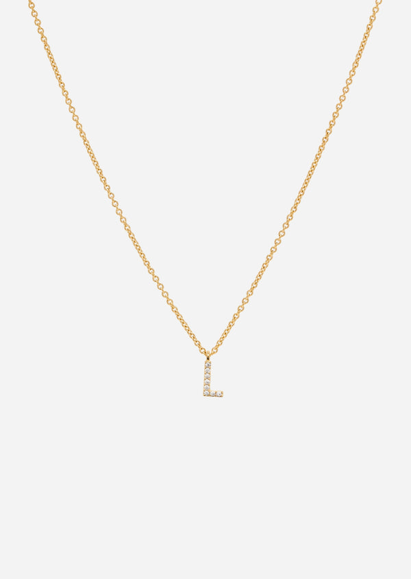 Pavé Letter - Gold Vermeil - L