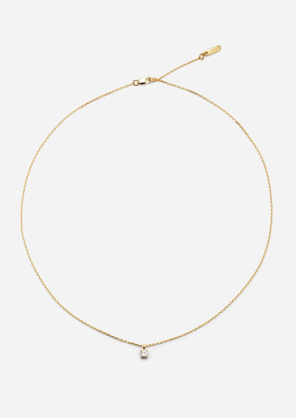 Solitaire Necklace - Gold Vermeil