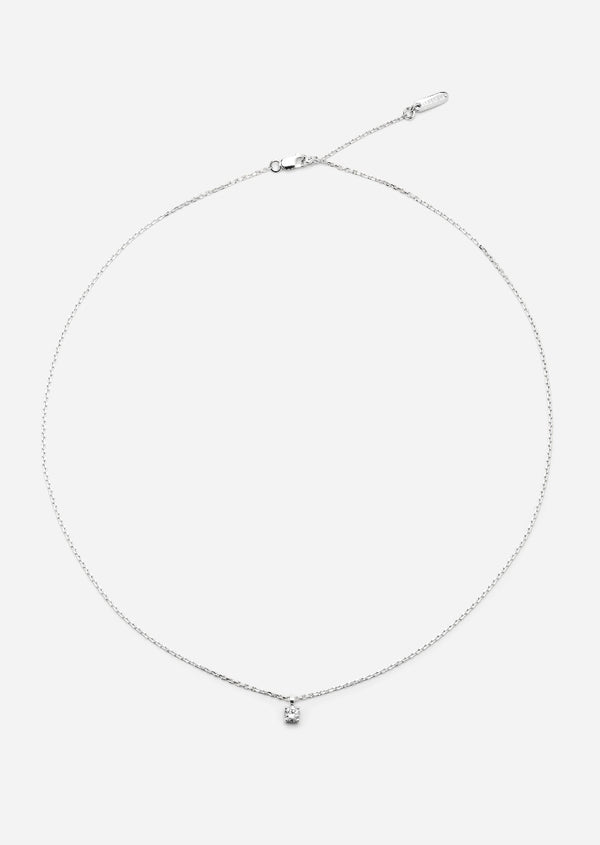 Solitaire Necklace - Sterling Silver