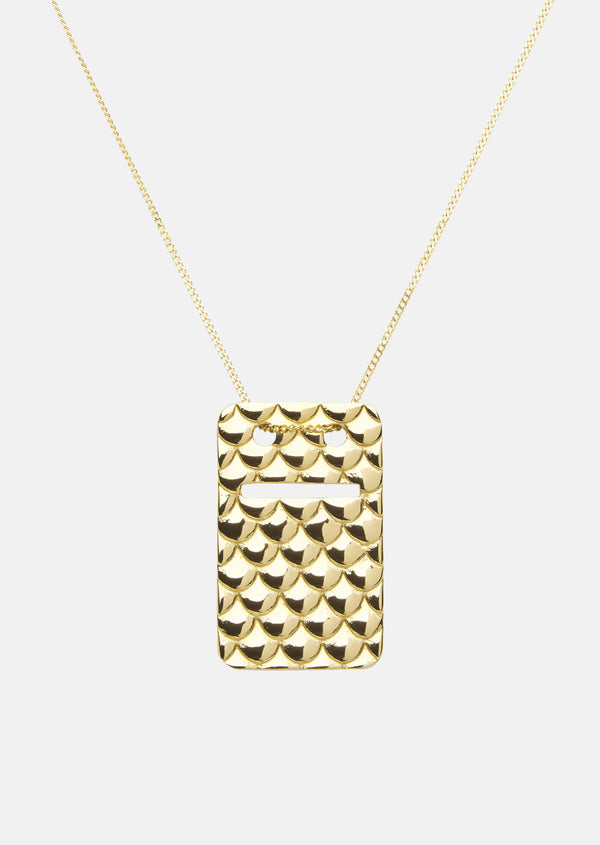 Engravable Pendant design Thomas Sandell - Gold Plated - Scale