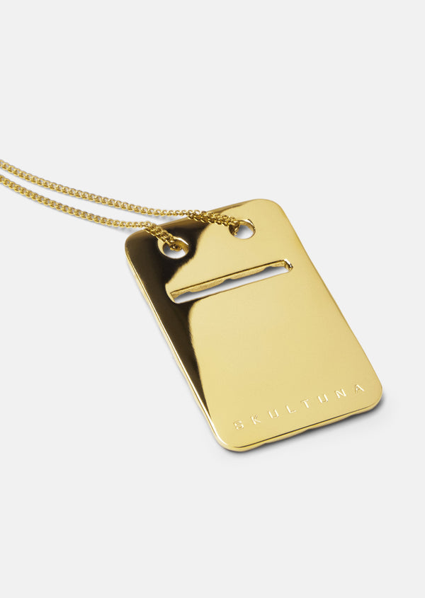 Engravable Pendant design Thomas Sandell - Gold Plated - Rectangle