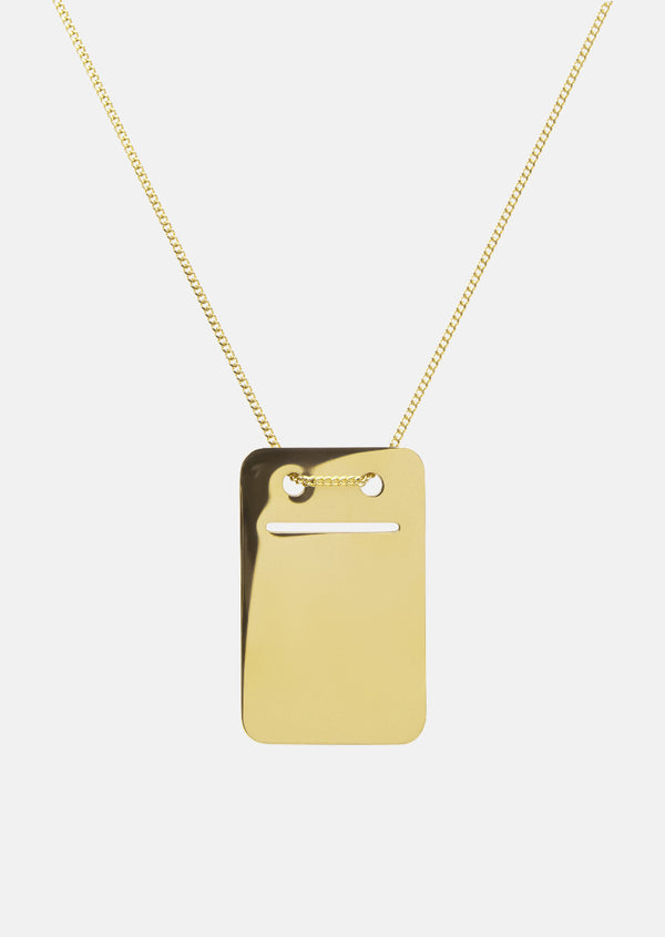 Engravable Pendant design Thomas Sandell - Gold Plated - Rectangle