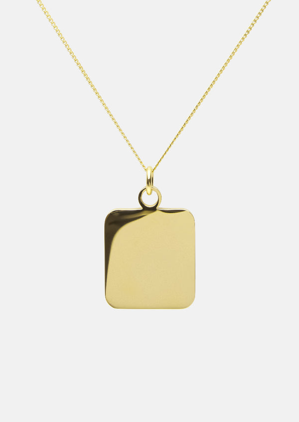 Engravable Pendant design Thomas Sandell - Gold Plated - Square