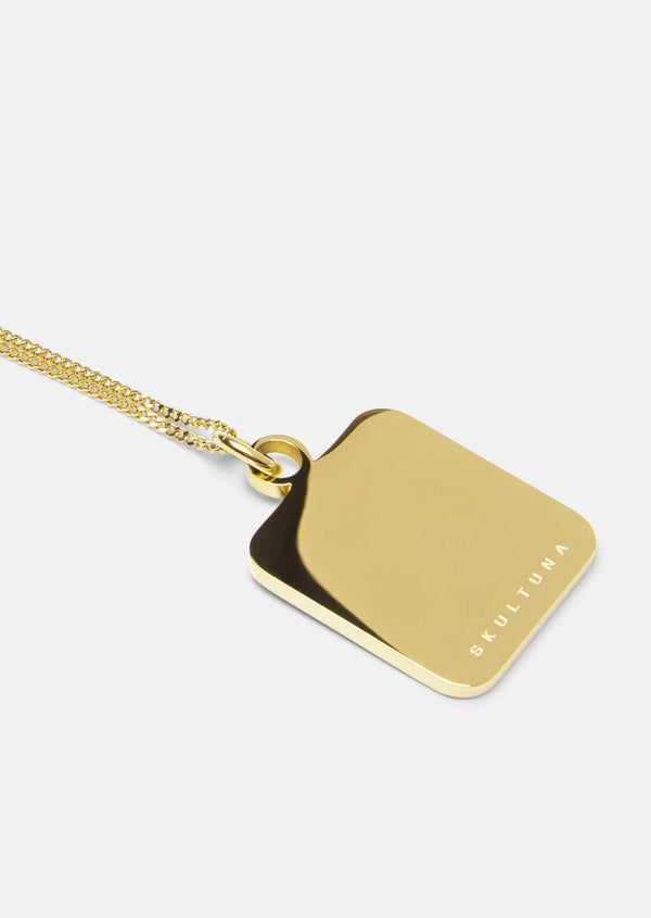 Engravable Pendant design Thomas Sandell - Gold Plated - Square