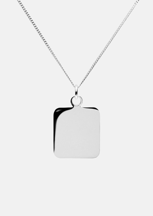 Engravable Pendant design Thomas Sandell - Silver Plated - Square