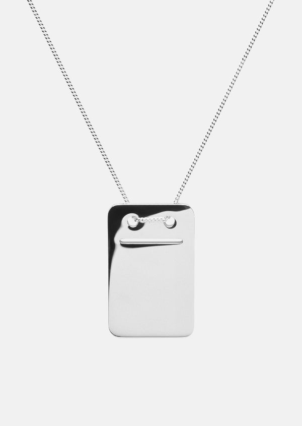 Engravable Pendant design Thomas Sandell - Silver Plated - Rectangle