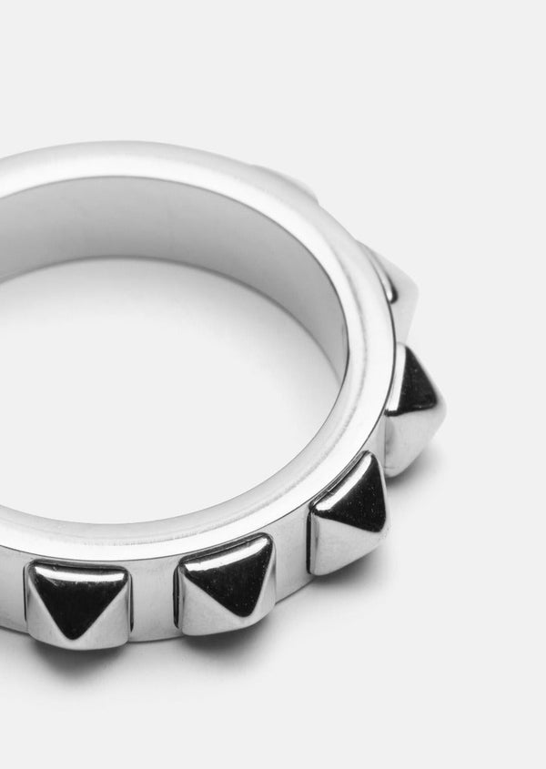 Rivets Ring – Silver Plated