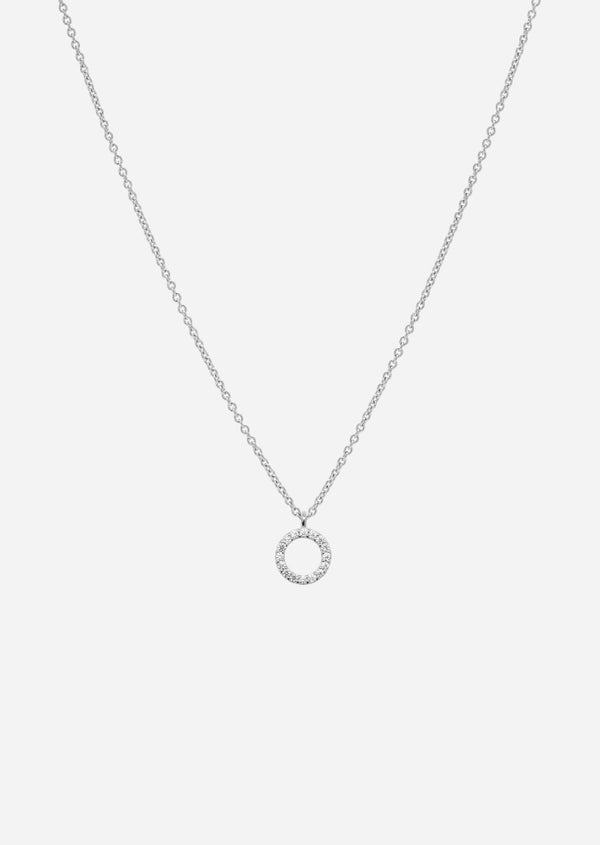 Pavé Letter - Sterling Silver - O