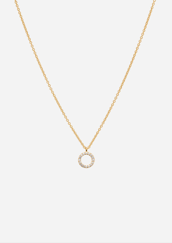 Pavé Letter - Gold Vermeil - O